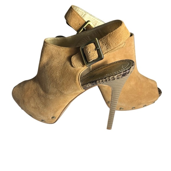 Sam Edelman SE Boutique Oscar Leather Peep Toe Spiked Heel Sandals Sz 8.5 - Picture 2 of 12